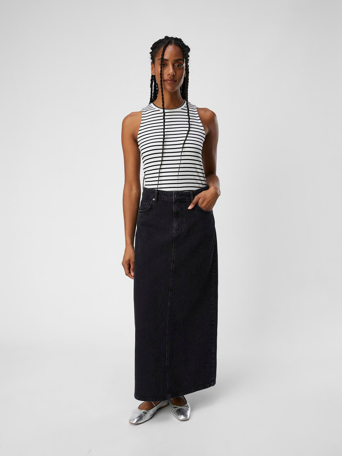 OBJELLEN Skirt - Black Denim